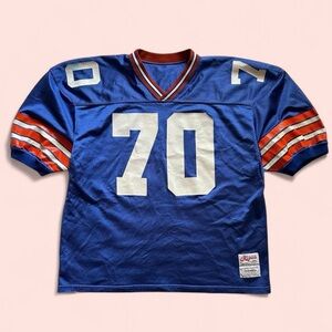 Vintage 1990s Blank Blue Football Jersey with Number 70 NFL sports XXL
